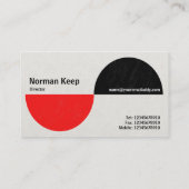 Alternierende Crecents II - Rot und Schwarz Visitenkarte (Rückseite)