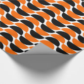 Alternierende Crescents 01 - Orange und Schwarz Geschenkpapier (Ecke)
