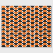 Alternierende Crescents 01 - Orange und Schwarz Geschenkpapier (Flach)