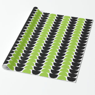 Alternierende Crescents 02 - Mars Green und Black Geschenkpapier