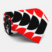 Alternierende Crescents 02a - Rot und Schwarz Krawatte (Gerollt)