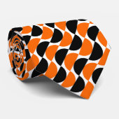 Alternierende Crescents 03a - Orange und Schwarz Krawatte (Gerollt)