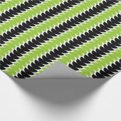 Alternierende Crescents 04 - Mars Green und Black Geschenkpapier (Ecke)