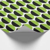 Alternierende Crescents 05 - Mars Green und Black Geschenkpapier (Ecke)
