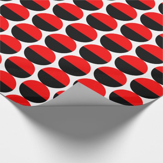 Alternierende Crescents 05 - Rot und Schwarz Geschenkpapier (Ecke)