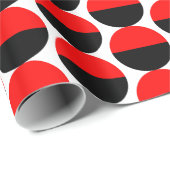 Alternierende Crescents 05 - Rot und Schwarz Geschenkpapier (Rolleneckpunkt)