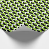 Alternierende Crescents 06 - Mars Green und Black Geschenkpapier (Ecke)