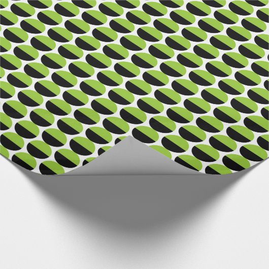 Alternierende Crescents 06 - Mars Green und Black Geschenkpapier (Ecke)