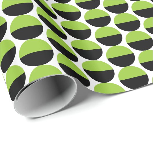Alternierende Crescents 06 - Mars Green und Black Geschenkpapier (Rolleneckpunkt)
