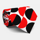 Alternierende Crescents 07a - Rot und Schwarz Krawatte (Gerollt)