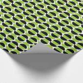 Alternierende Crescents 08 - Mars Green und Black Geschenkpapier (Ecke)