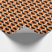 Alternierende Crescents 08 - Orange und Schwarz Geschenkpapier (Ecke)