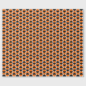 Alternierende Crescents 08 - Orange und Schwarz Geschenkpapier (Flach)