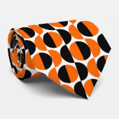 Alternierende Crescents 08 - Orange und Schwarz Krawatte (Gerollt)