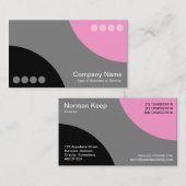 Alternierende Kurven II - Schwarz, Grau und Rosa Visitenkarte (Vorne/Hinten)
