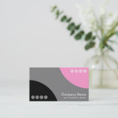 Alternierende Kurven II - Schwarz, Grau und Rosa Visitenkarte (Stehend Vorderseite)