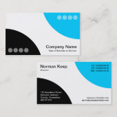 Alternierende Kurven II - Schwarz und Himmel Blau Visitenkarte (Vorne/Hinten)