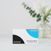 Alternierende Kurven II - Schwarz und Himmel Blau Visitenkarte (Stehend Vorderseite)