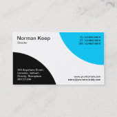 Alternierende Kurven II - Schwarz und Himmel Blau Visitenkarte (Rückseite)