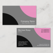 Alternierende Kurven - Schwarz, Grau und Rosa Visitenkarte (Vorne/Hinten)