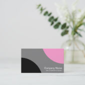 Alternierende Kurven - Schwarz, Grau und Rosa Visitenkarte (Stehend Vorderseite)
