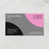 Alternierende Kurven - Schwarz, Grau und Rosa Visitenkarte (Rückseite)