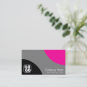 Alternierende Kurven - Schwarz, Grau und warmes Ro Visitenkarte (Stehend Vorderseite)