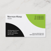 Alternierende Kurven - Schwarz und Grün des Mars Visitenkarte (Rückseite)