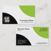 Alternierende Kurven - Schwarz und Grün des Mars Visitenkarte (Vorne/Hinten)