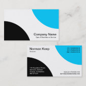 Alternierende Kurven - Schwarz und Himmel Blau Visitenkarte (Vorne/Hinten)