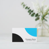 Alternierende Kurven - Schwarz und Himmel Blau Visitenkarte (Stehend Vorderseite)