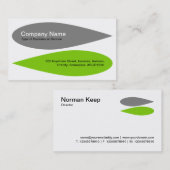 Alternierende Petalen - Grau und Marsisch Grün Visitenkarte (Vorne/Hinten)