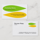 Alternierende Petalen - Grün und Gelb des Mars Visitenkarte (Vorne/Hinten)