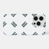 Alternierendes Geschäftslogo oder Bildmuster | Wei iPhone Hülle (Rückseite (Horizontal))