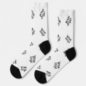 Alternierendes Geschäftslogo oder Bildmuster | Wei Socken (Linkes Detail)
