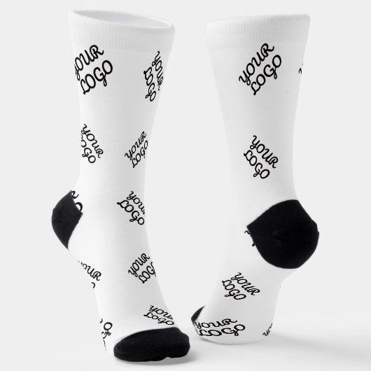 Alternierendes Geschäftslogo oder Bildmuster | Wei Socken (Gewinkelt)
