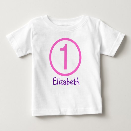 Alters-und Namen-kundengerechtes 1. Baby T-shirt (Vorderseite)