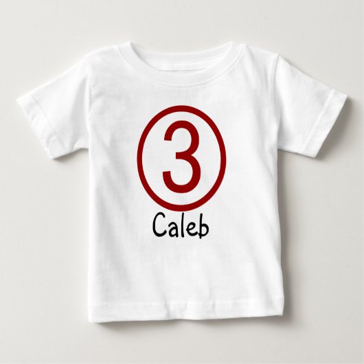 Alters-und Namen-kundengerechtes 3. Baby T-shirt (Vorderseite)