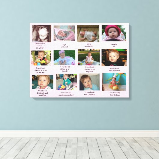 Altersentwicklung im ersten Jahr Kindergarten Foto Leinwanddruck (Insitu (Holzboden))