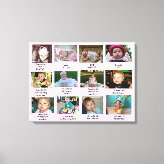 Altersentwicklung im ersten Jahr Kindergarten Foto Leinwanddruck (Vorderseite)