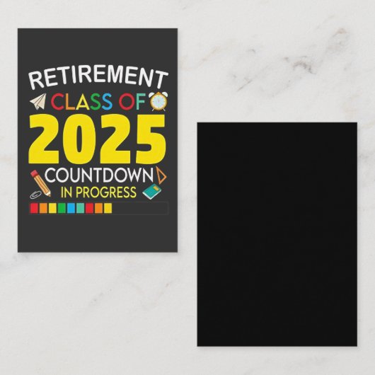 Altersklasse 2025 Countdown im Prozess Mitteilungskarte (Vorne/Hinten)