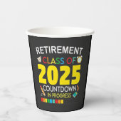 Altersklasse 2025 Countdown im Prozess Pappbecher (Vorderseite)