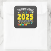 Altersklasse 2025 Countdown im Prozess Quadratischer Aufkleber (Tasche)