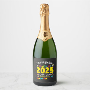 Altersklasse 2025 Countdown im Prozess Schaumweinetikett