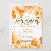 Altersruhegeld Orange Balloon Einladung (Vorderseite)