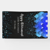 Altersruhestandballoons Star Confetti Black Banner (Horizontal)