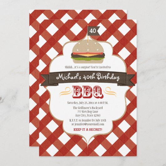 ALTERSÜBERSCHREITENDE GRILLEN BIRTHTAGE EINLADUNG (Vorne/Hinten)