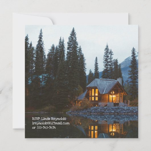 Altersversorgung - rustikale Hütte - Party Einladu Einladung (Rückseite)