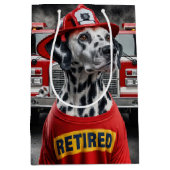 Altersvorsorge - Dalmierung mit einem Feuerwehrhel Mittlere Geschenktüte (Vorderseite)