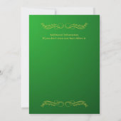 Altersvorsorge Elegante Weibliche Grün und Gold Einladung (Rückseite)